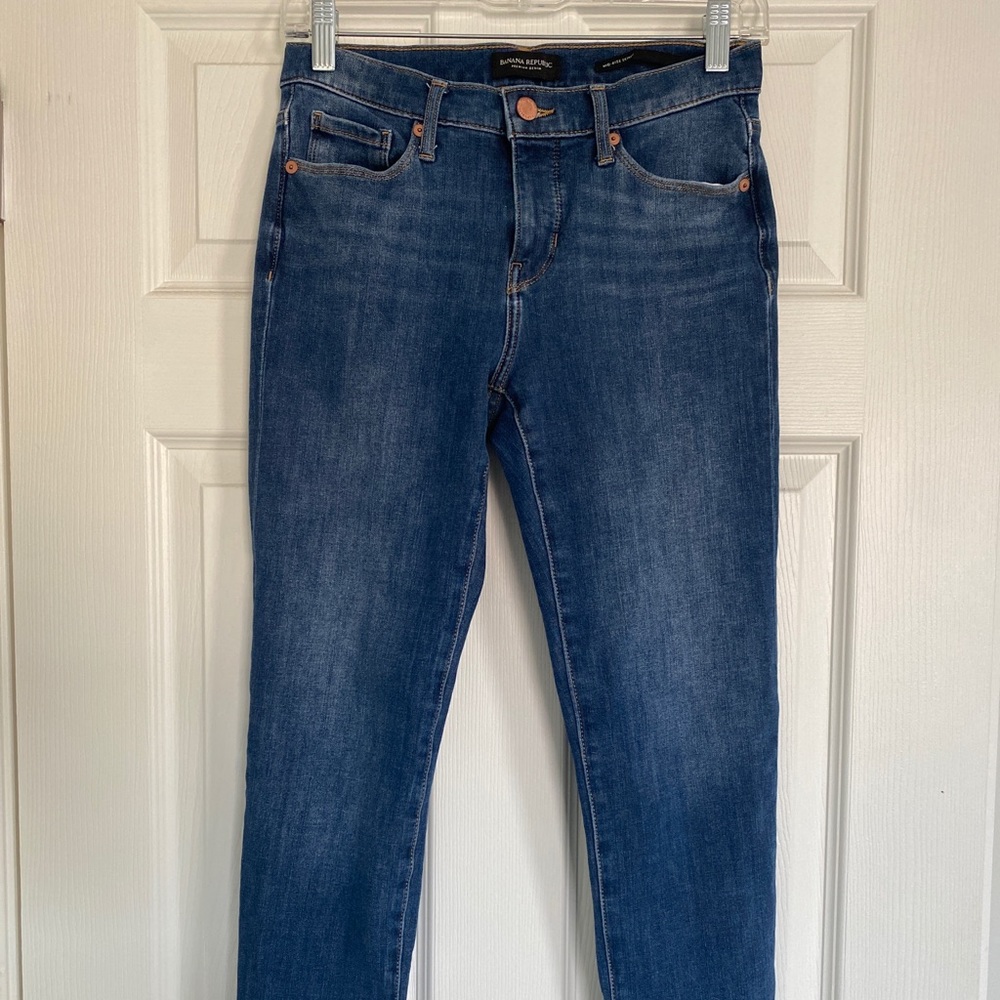 Banana republic mid rise medium dark wash jeans size tube